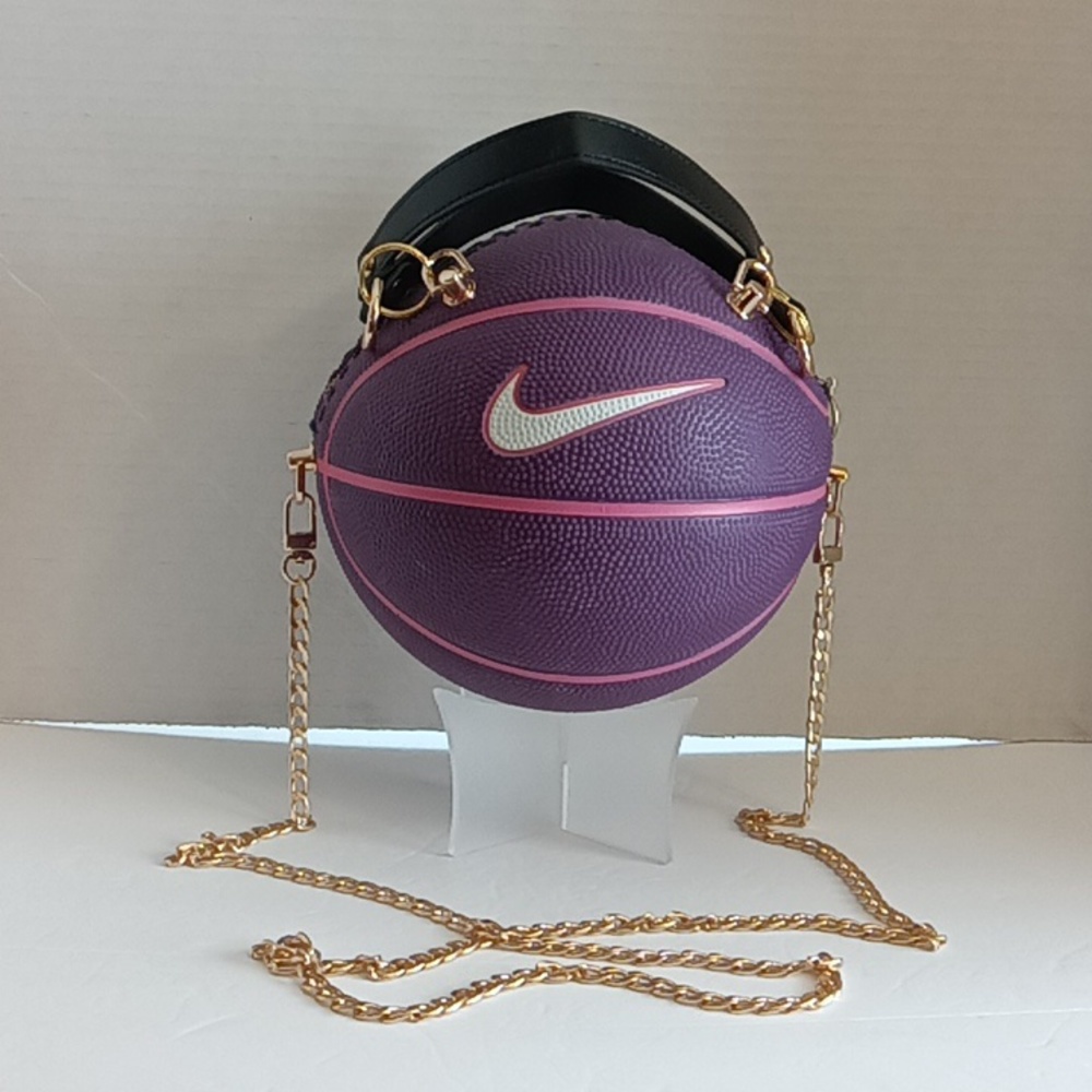 NWT NEW LIMITED EDITION HANDMADE NIKE SKILLS PURPLE/PINK π©·π BASKETBALL PURSEπ - Picture 4 of 16